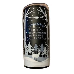 Happy Holiday Thank You Tumbler Traveling Mug Forest Deer